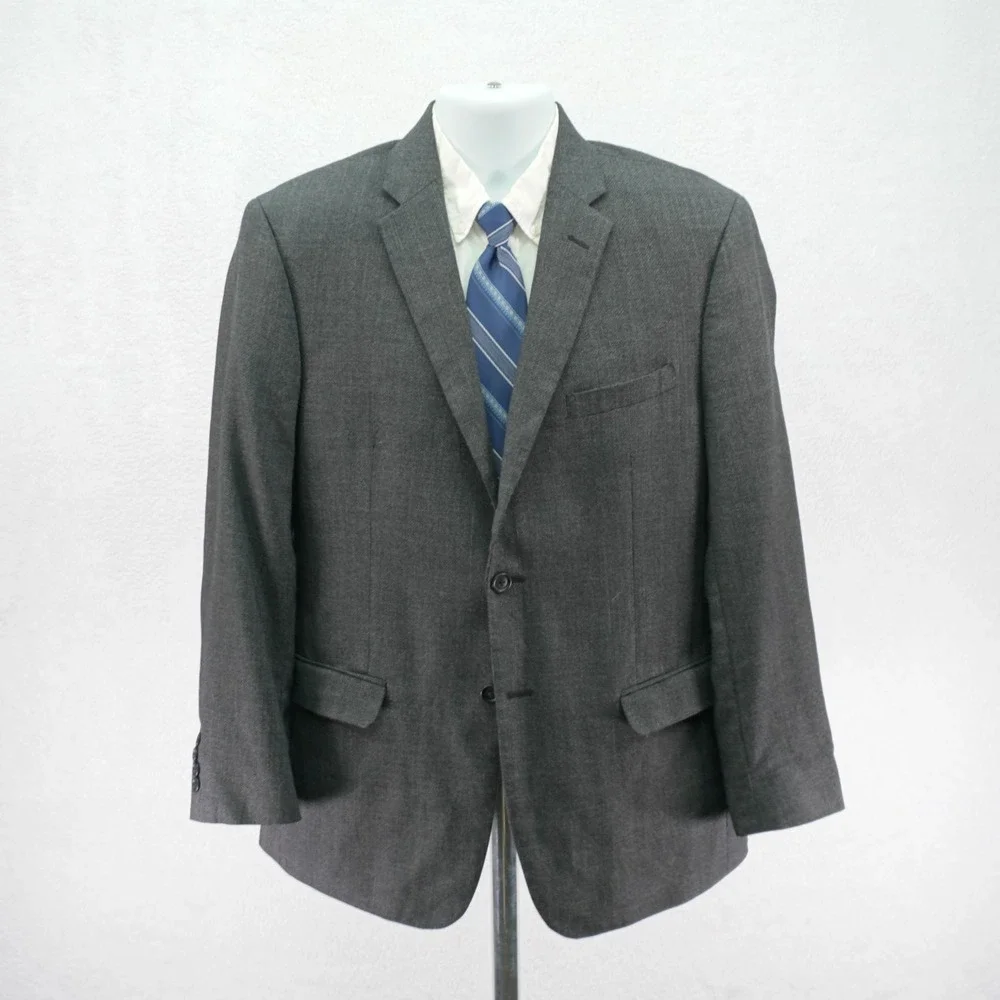 Joseph Jos A Bank Thick Textured Wool Cotton Gray Check Sport Coat 40S Tagged 42